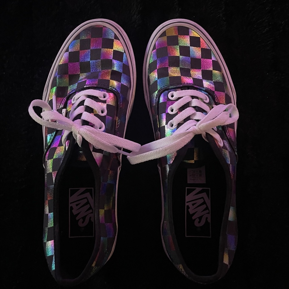 Rainbow checkered vans